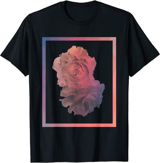 Aesthetic Rose Floral Streetwear Pink Pastel Minimalist Art T Shirt
