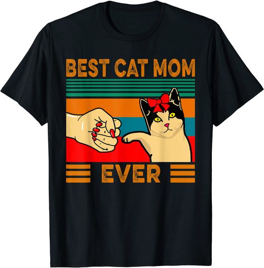Discover Vintage Best Cat Mom Ever T-Shirt