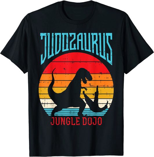 Judosaurus Jungle Jodo Retro Judo Trex Martial Arts T Shirt