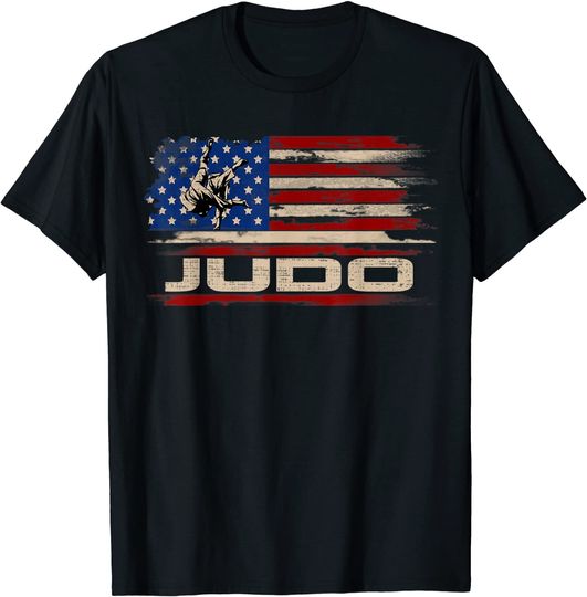 Discover Vintage Judo American Flag Funny Sports T Shirt