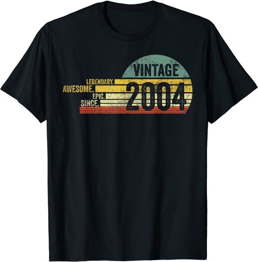 17 Year Old Legendary Vintage Awesome Birthday 2004 T-Shirt