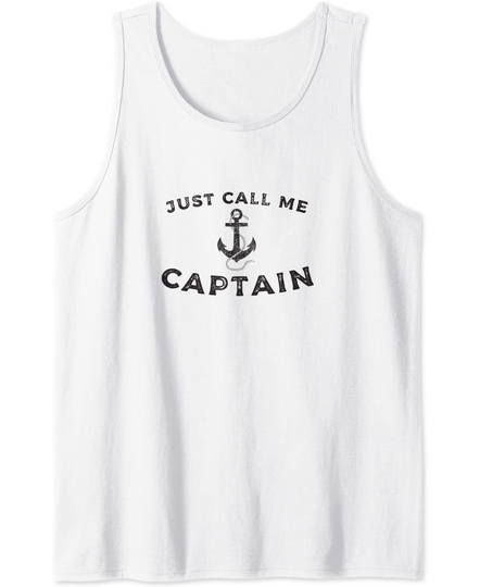 Call Me Captain Boat Pontoon Sailor Anchor Nautical Sailing Tank Top