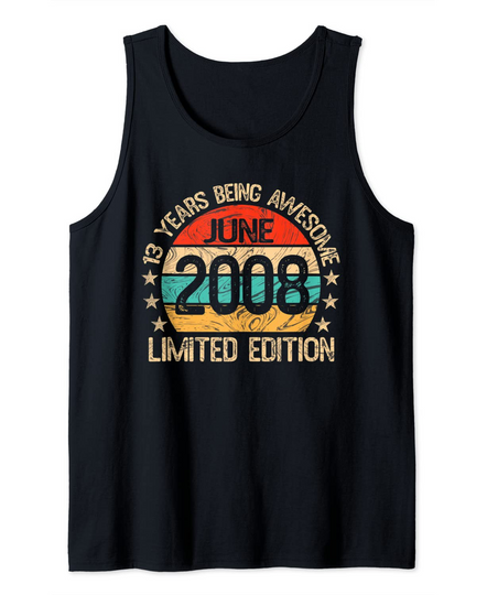 13 Year Old Vintage June 2008 Limited Edition 13th Birthday Tank Top