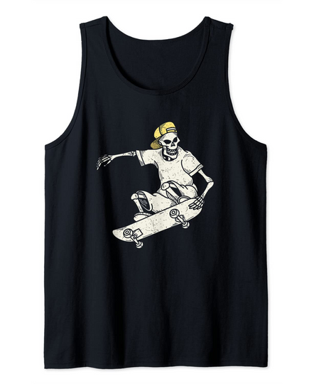 Vintage skateboarding skeleton Tank Top