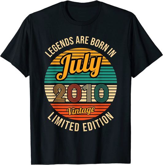 Legends are born in July 2010 11th Birthday T-Shirt