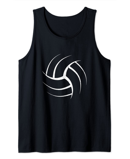 White Graphic Art Volleyball Unique Cool Tank Top