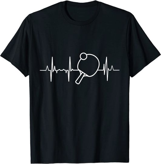 Table Tennis Heartbeat Ping Pong T Shirt
