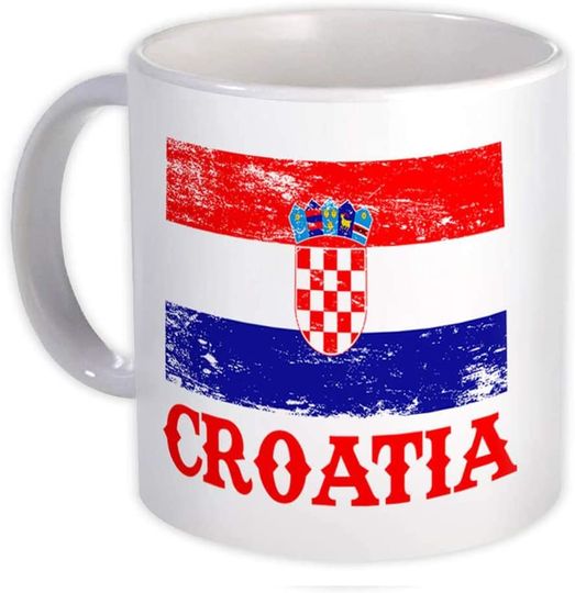 Croatia Gift Mug Distressed Flag Patriotic Croatian Expat Country