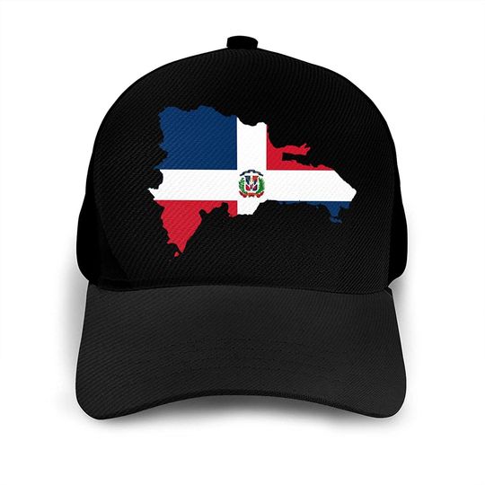Flag Map of The Dominican Republic Men's Baseball Cap