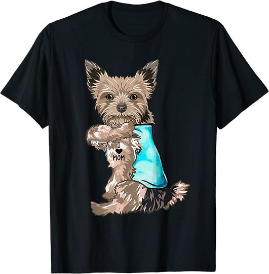 Yorkshire Terrier I Love Mom Tattoo T-Shirt