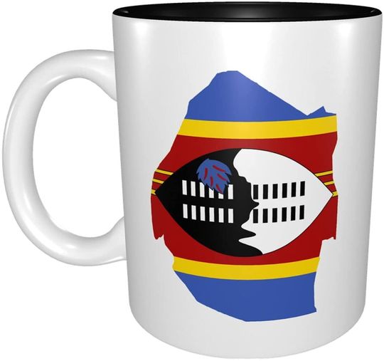 Ceramic Coffee Mug Flag map of Eswatini Restaurant Cup