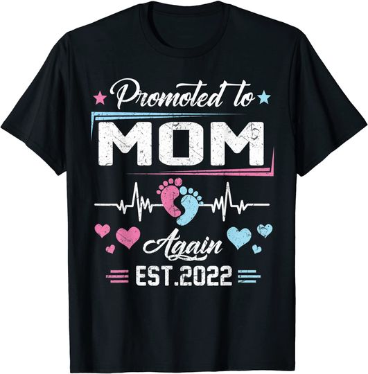 Discover Promoted To Mom Again Pregnancy T-Shirt