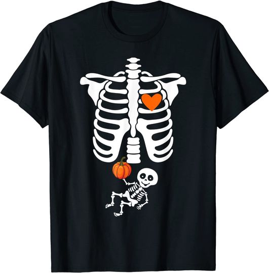Baby Skeleton Thanksgiving Pregnancy Announcement T-Shirt