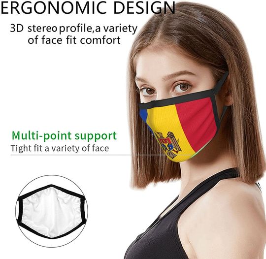 Flag of Moldova Funny Face Mask