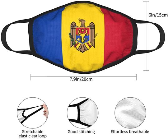 Flag of Moldova Funny Face Mask