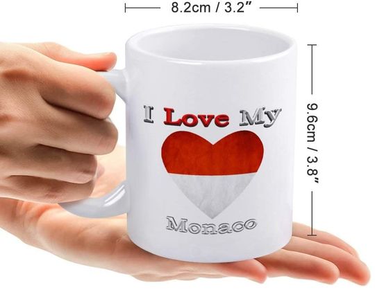 I Love My Flag of Monaco Heart Mug Coffee Cup