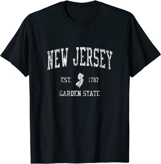 Retro New Jersey NJ Vintage Sports Tee Design T Shirt