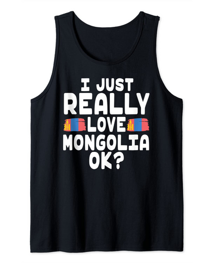 I Love Mongolia OK  Cool Mongolian Flag Tank Top