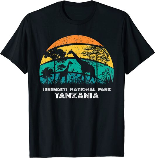 Vintage Retro Serengeti National park, Tanzania Africa Safar T-Shirt