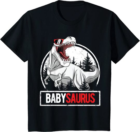 Kids BabySaurus Shirt For Kids Toddlers Birthday Party T-Rex Baby T-Shirt