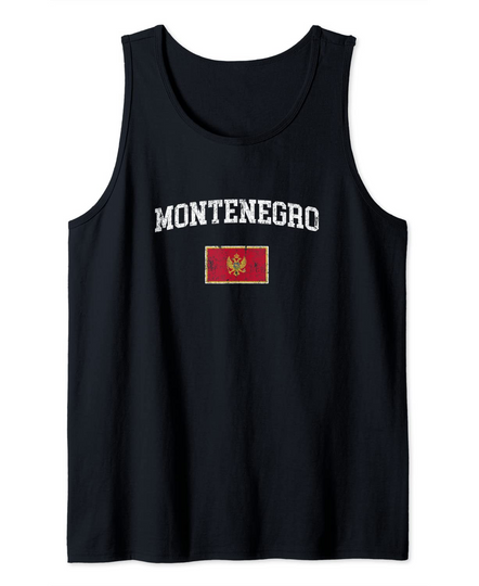 Retro Montenegro Flag Vintage Montenegrin Flag Montenegrin Tank Top