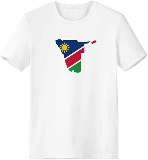 Discover The Republic of Namibia Africa Map T-Shirt Workwear Pocket Short Sleeve Sport Clothing