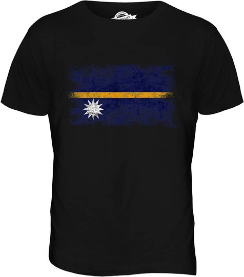 Discover CandyMix Men's Nauru Distressed Flag T Shirt