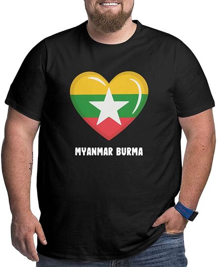Discover GWGSEK Myanmar Burma Flag Men's Big Size T Shirt