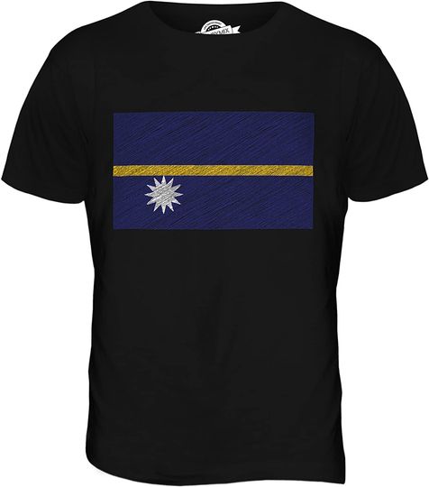 Discover CandyMix Men's Nauru Scribble Flag T Shirt