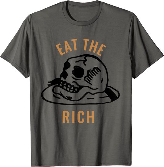 Discover Eat Rich Skull Plate T Shirt