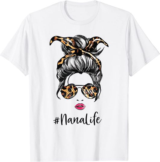 Classy Nana Life with Leopard Pattern Shades T-Shirt