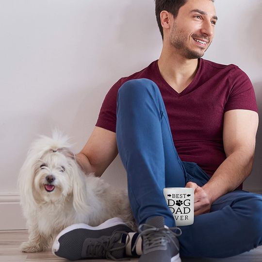 Best Dog Dad Ever Mug - Perfect Gift for Dog Lovers , Great for Father's Day, Dad and Grandfather's Birthday, or a Fun Novelty Gift for Men, a Vet or Dog Walker