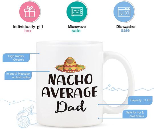 Coffee Mug for Dad from Kids - Fathers Day Mug from Daughter Son - Anniversary Birthday Christmas Presents