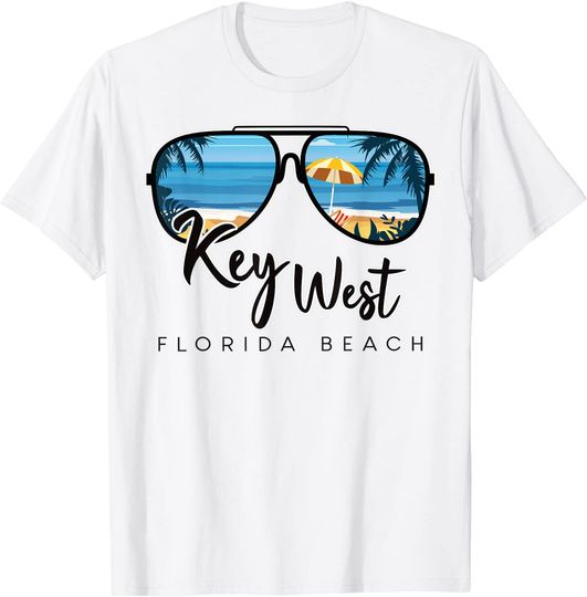 Key West Florida Palm Tree Sunglasses Souvenir T-Shirt
