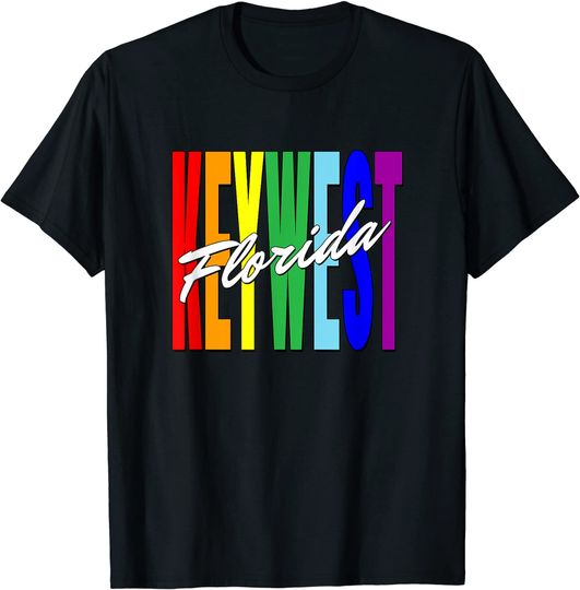 Key West Florida Rainbow Letters T-Shirt