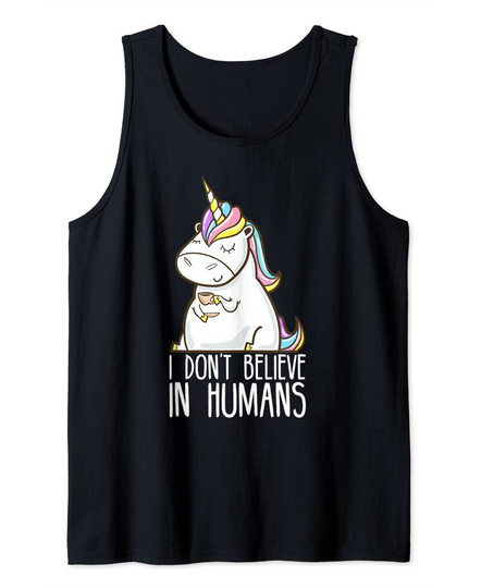 Discover I Don't Believe in Humans Unicorn Tank Top