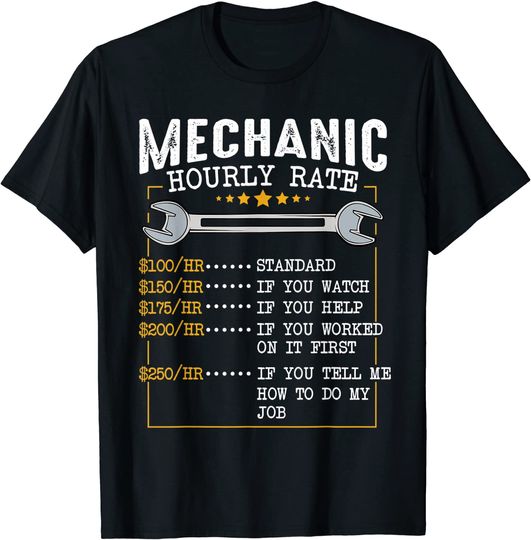 Mechanic Hourly Rate Labor Rates Co-Workers T Shirt