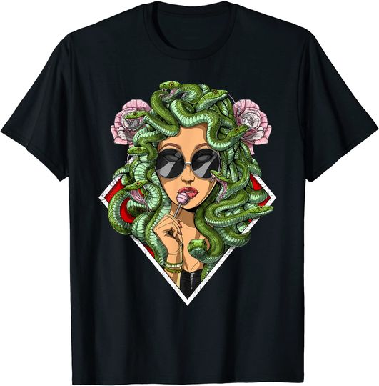 The Medusa Hippie Psychedelic Snakes Greek Mythology Women T-Shirt