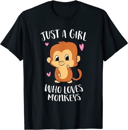 Just a Girl Who Loves Monkeys Lover Gift T-Shirt