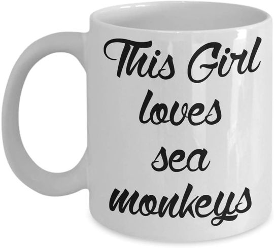 This Girl Loves Sea Monkeys Mug - Animal Mugs - White