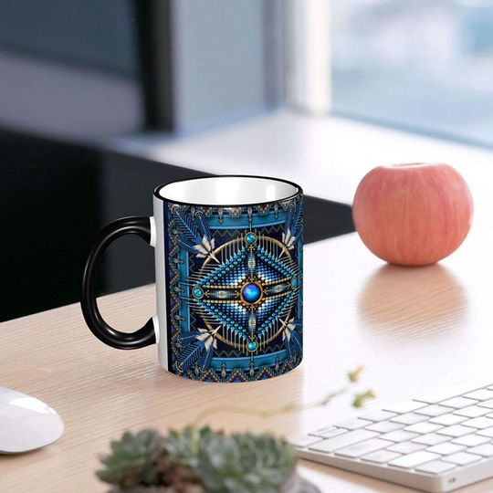 Indian Native American Cross Novelty Ceramic Coffee Mugs Cup Gift for Women Men Kids