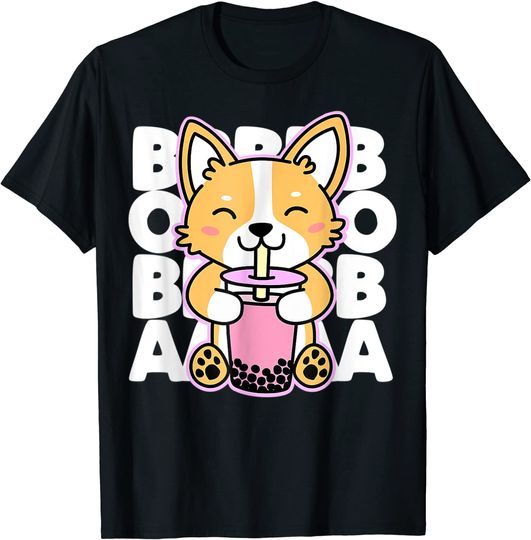 Kawaii Boba Cute Anime Dog T-Shirt