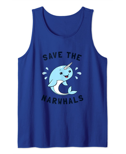 Discover Save The Narwhals Cute Meme Tank Top