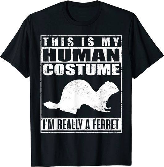 Discover This Is My Human Costume I'm Really A Ferret Halloween T Shirt