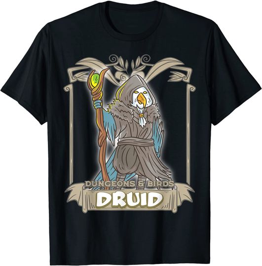 Discover Druid Dungeons and Nerdy Bird RPG Dice Game T-Shirt