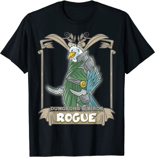 Rogue Dungeons and Birds Nerdy RPG Dice Game T-Shirt