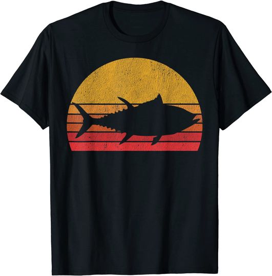 Discover Tuna Fishing Retro Sunset Bluefin Fisherman T-Shirt