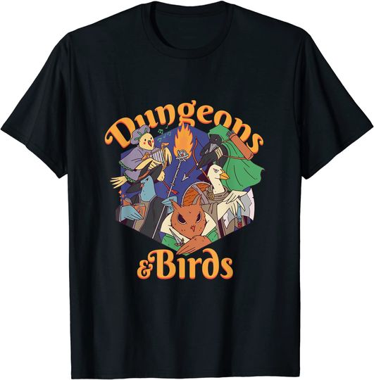 Dungeons and Birds Fantasy Dragons Game T-Shirt