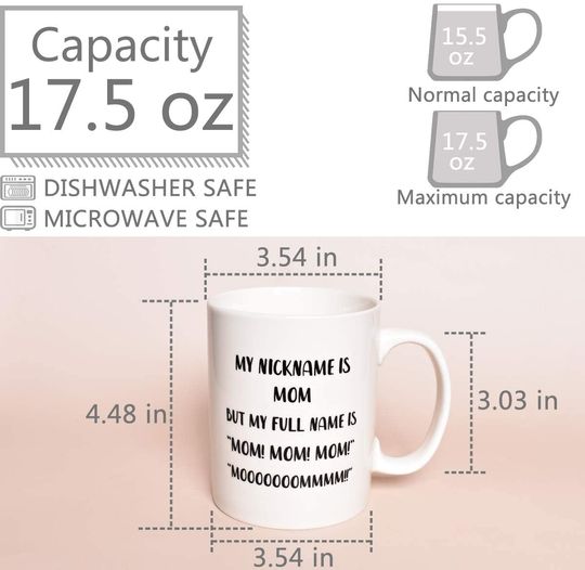 Large Coffee Mug for Mom, Birthday Gift for Mother, Dishwasher and Microwave Safe