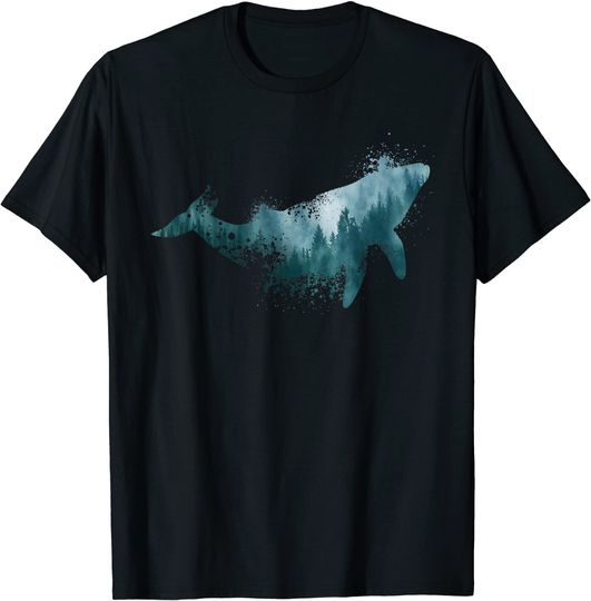 Ocean Animal Silhouette Humpback Whale Blue Whale T Shirt